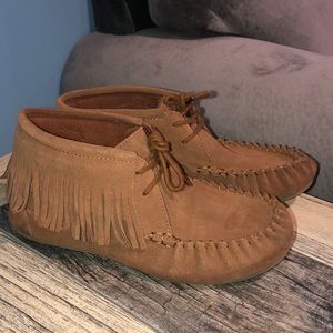 brown moccasin shoes